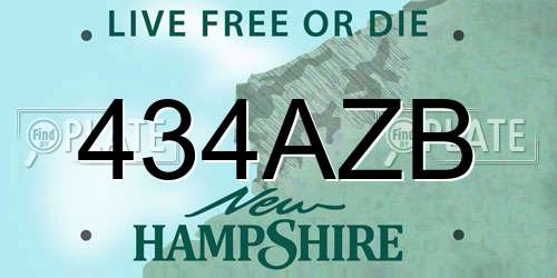 434AZB New Hampshire License Plate