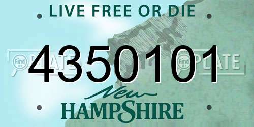 4350101 New Hampshire License Plate