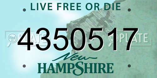 4350517 New Hampshire License Plate