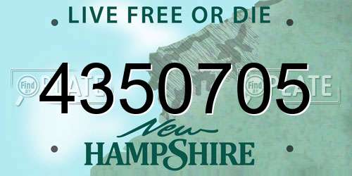 4350705 New Hampshire License Plate