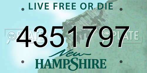 4351797 New Hampshire License Plate