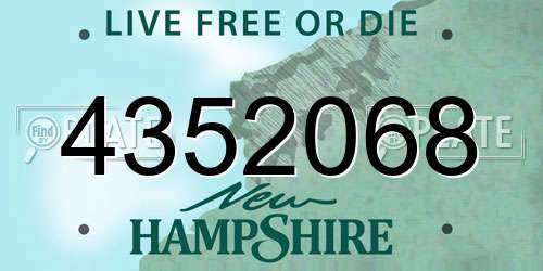 4352068 New Hampshire License Plate