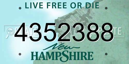 4352388 New Hampshire License Plate