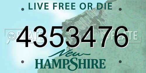 4353476 New Hampshire License Plate