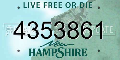 4353861 New Hampshire License Plate