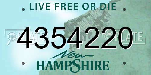 4354220 New Hampshire License Plate