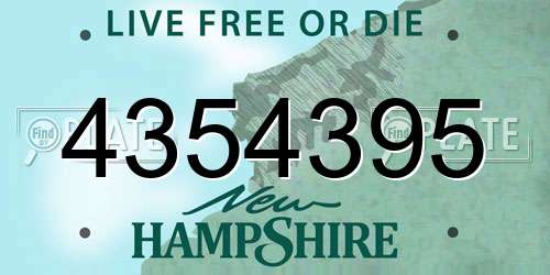 4354395 New Hampshire License Plate