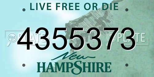 4355373 New Hampshire License Plate