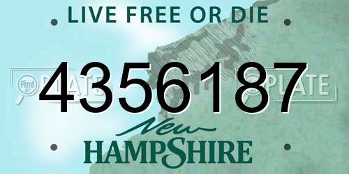 4356187 New Hampshire License Plate