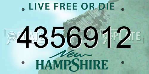 4356912 New Hampshire License Plate