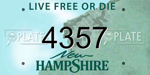 4357 New Hampshire License Plate