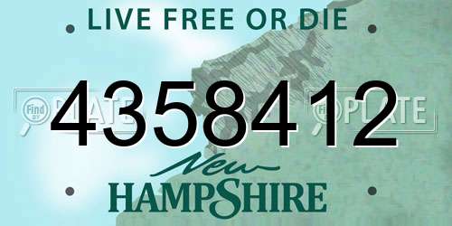 4358412 New Hampshire License Plate