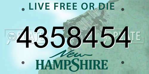 4358454 New Hampshire License Plate