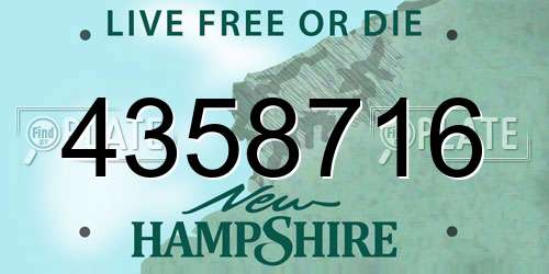 4358716 New Hampshire License Plate