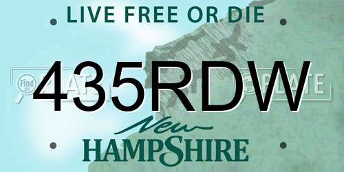 435RDW New Hampshire License Plate