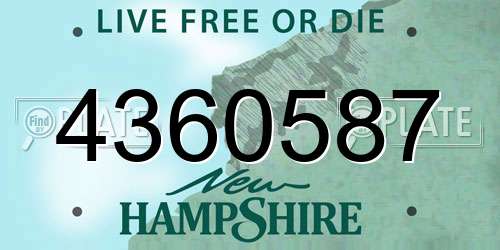 4360587 New Hampshire License Plate