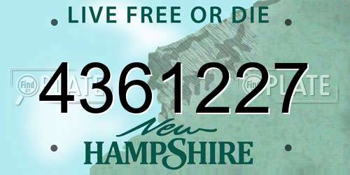 4361227 New Hampshire License Plate
