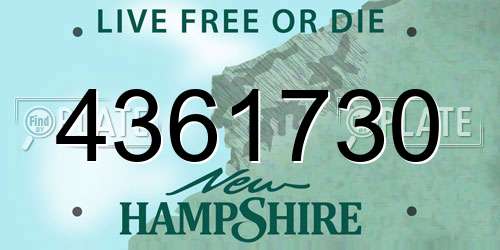 4361730 New Hampshire License Plate