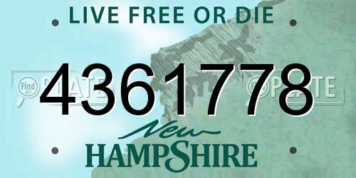 4361778 New Hampshire License Plate