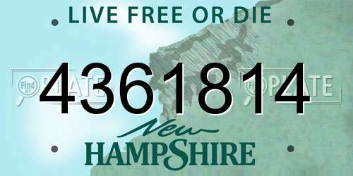 4361814 New Hampshire License Plate