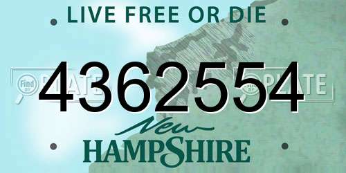 4362554 New Hampshire License Plate