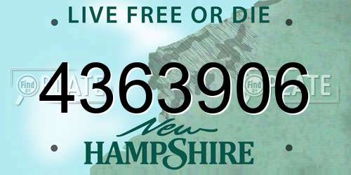 4363906 New Hampshire License Plate