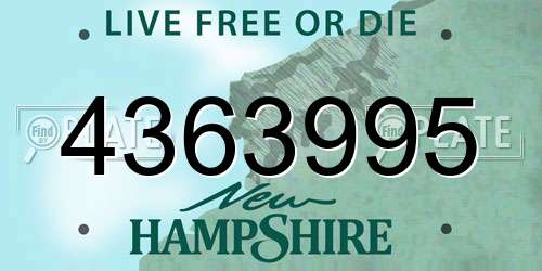 4363995 New Hampshire License Plate