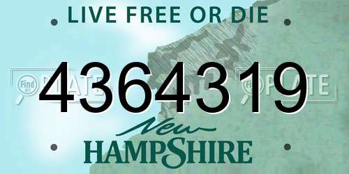 4364319 New Hampshire License Plate