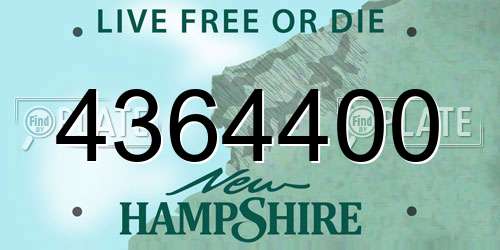 4364400 New Hampshire License Plate