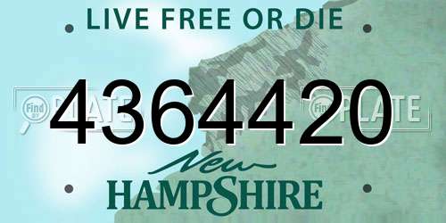 4364420 New Hampshire License Plate