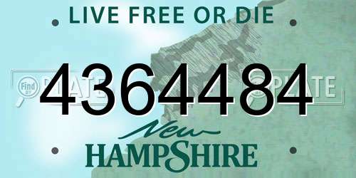 4364484 New Hampshire License Plate