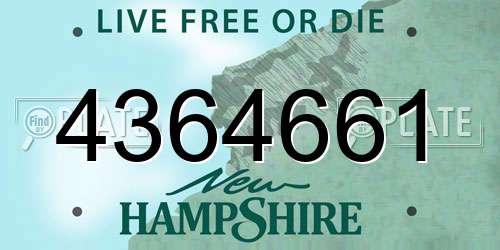 4364661 New Hampshire License Plate