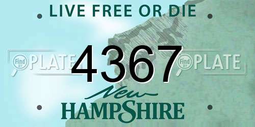 4367 New Hampshire License Plate