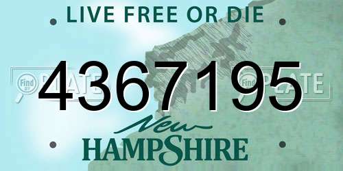 4367195 New Hampshire License Plate