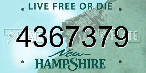 4367379 New Hampshire License Plate