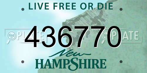 436770 New Hampshire License Plate