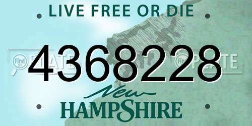 4368228 New Hampshire License Plate