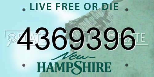 4369396 New Hampshire License Plate