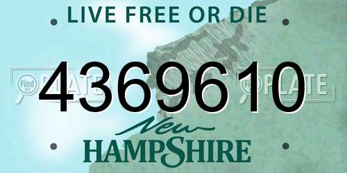 4369610 New Hampshire License Plate