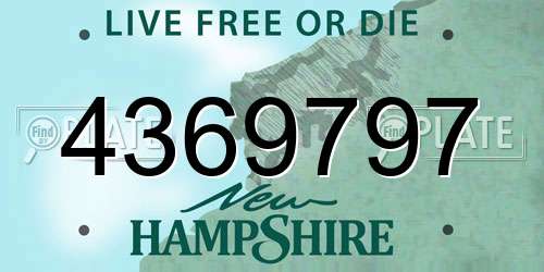 4369797 New Hampshire License Plate