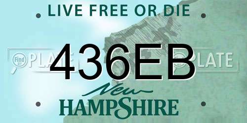 436EB New Hampshire License Plate