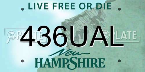 436UAL New Hampshire License Plate