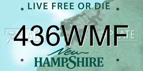 436WMF New Hampshire License Plate