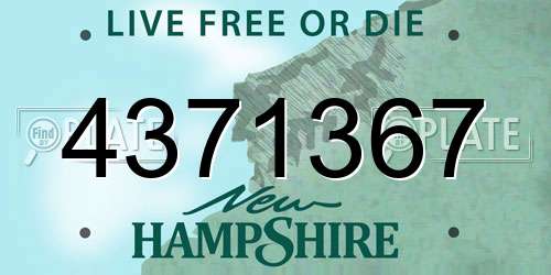 4371367 New Hampshire License Plate