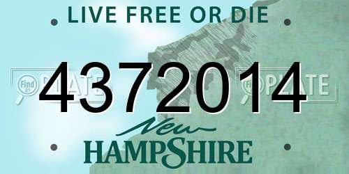 4372014 New Hampshire License Plate