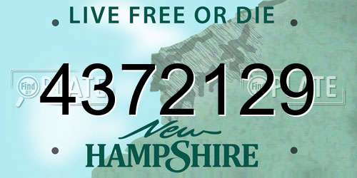 4372129 New Hampshire License Plate