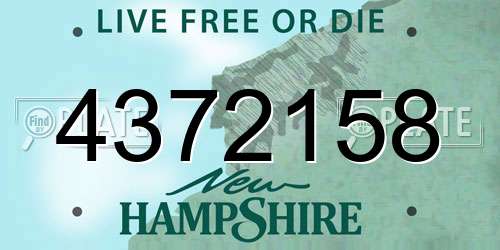 4372158 New Hampshire License Plate