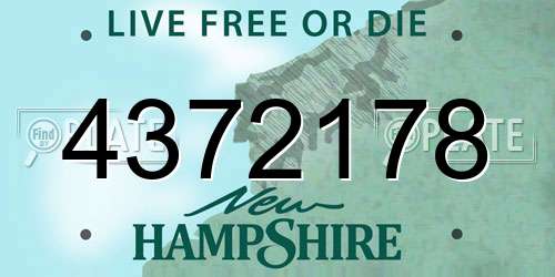 4372178 New Hampshire License Plate