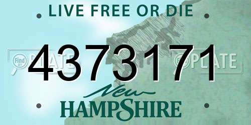 4373171 New Hampshire License Plate
