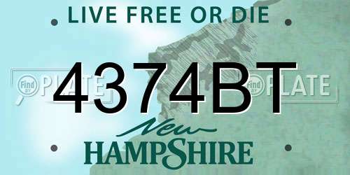 4374BT New Hampshire License Plate